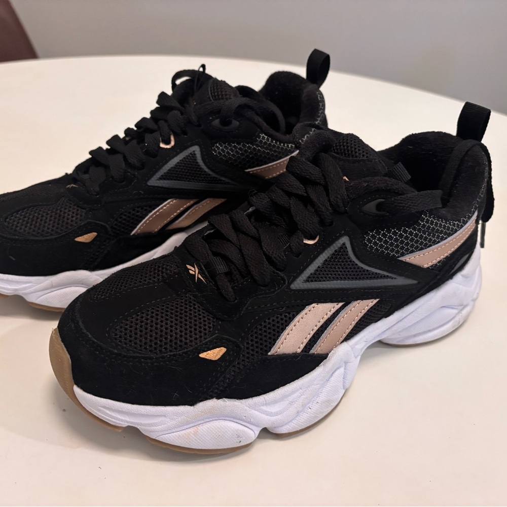 Reebok Black Sneakers with White Sole